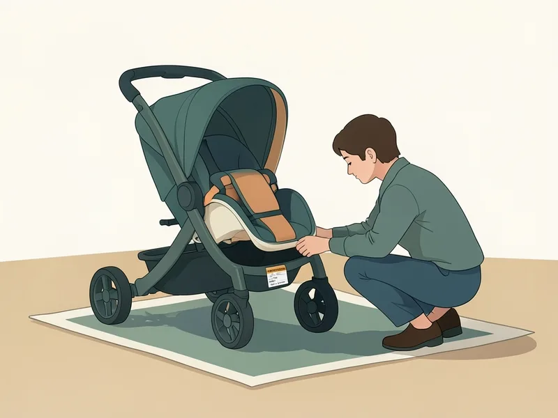 A used stroller and car seat checked before buying (illustration)
