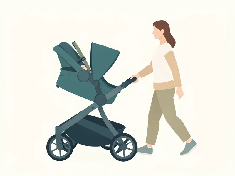 Walking, not jogging, with a car seat on (illustration)
