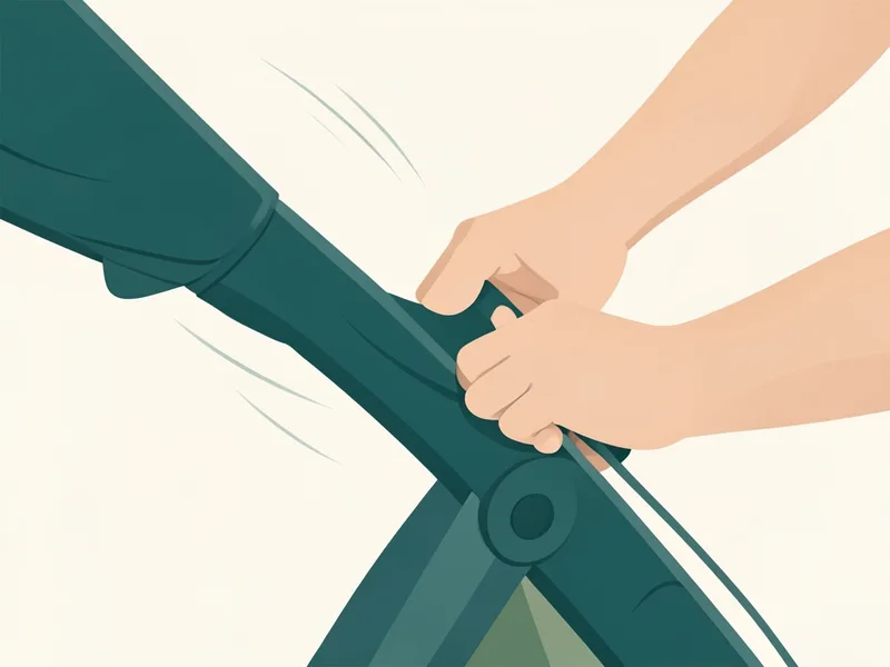 Hands folding a stroller (illustration)